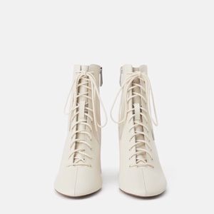 zara white lace up boots